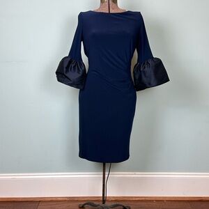 Ralph Lauren Navy Long Sleeve Dress with Flared Cuffs